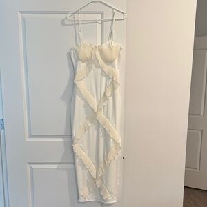 Chic Cream Dress with Ruffle Accents